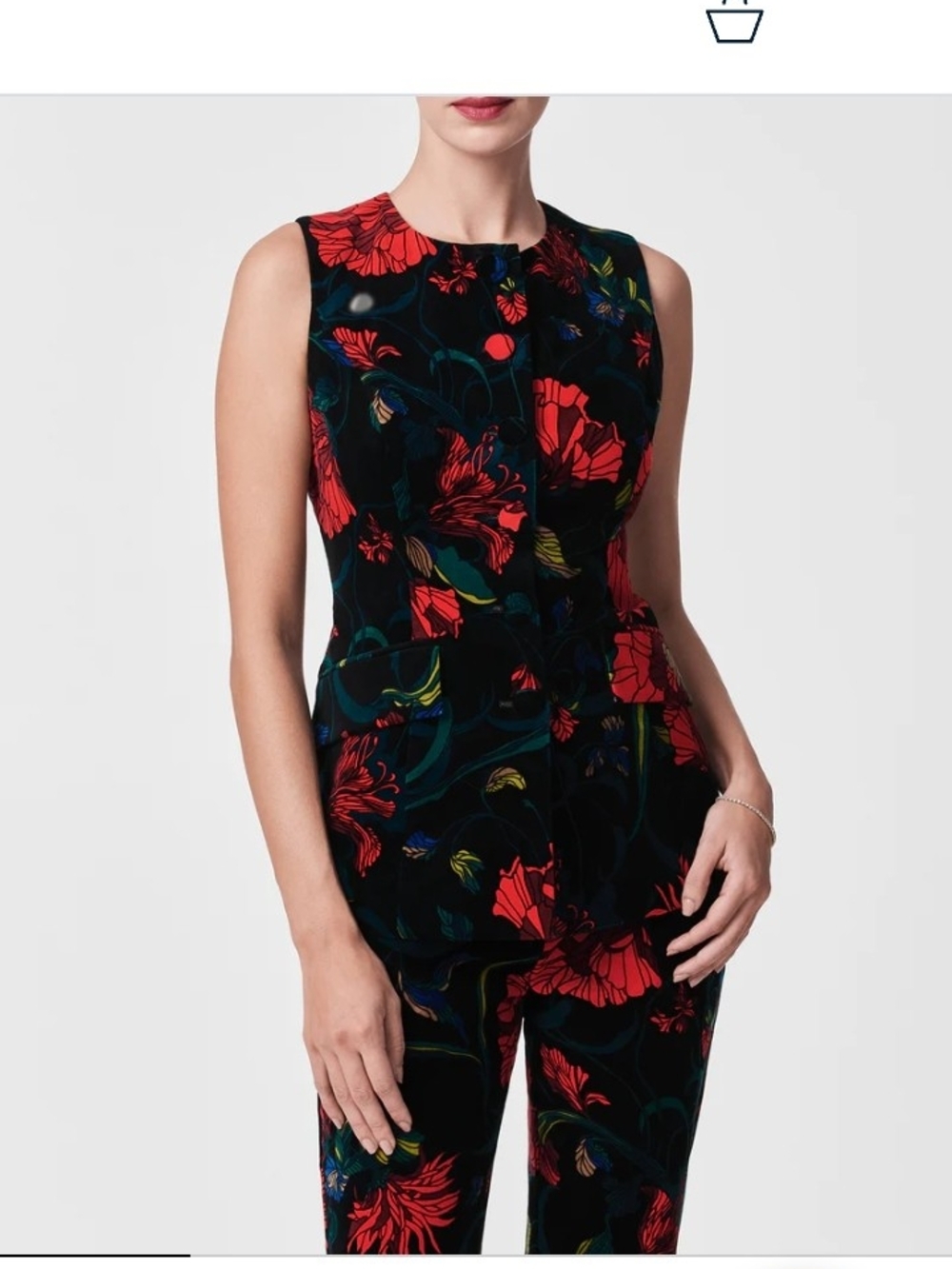 Trina Turk Kary Printed Velvet Vest